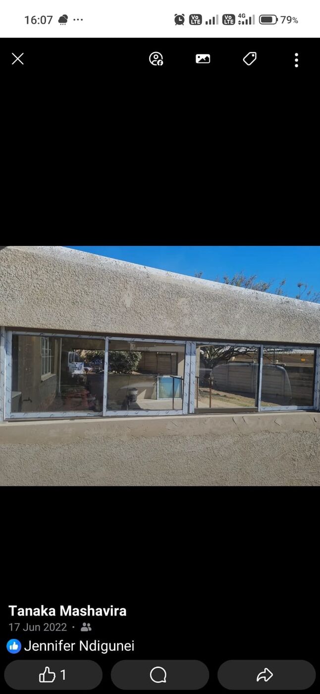 Aluminium sliding shop entrance installed in Zimbabwe